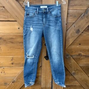 KanCan Distressed Blue Ankle Jeans